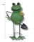 Большая садовая фигура Лягушка рабочий с лопатой (вар.2) Z27061