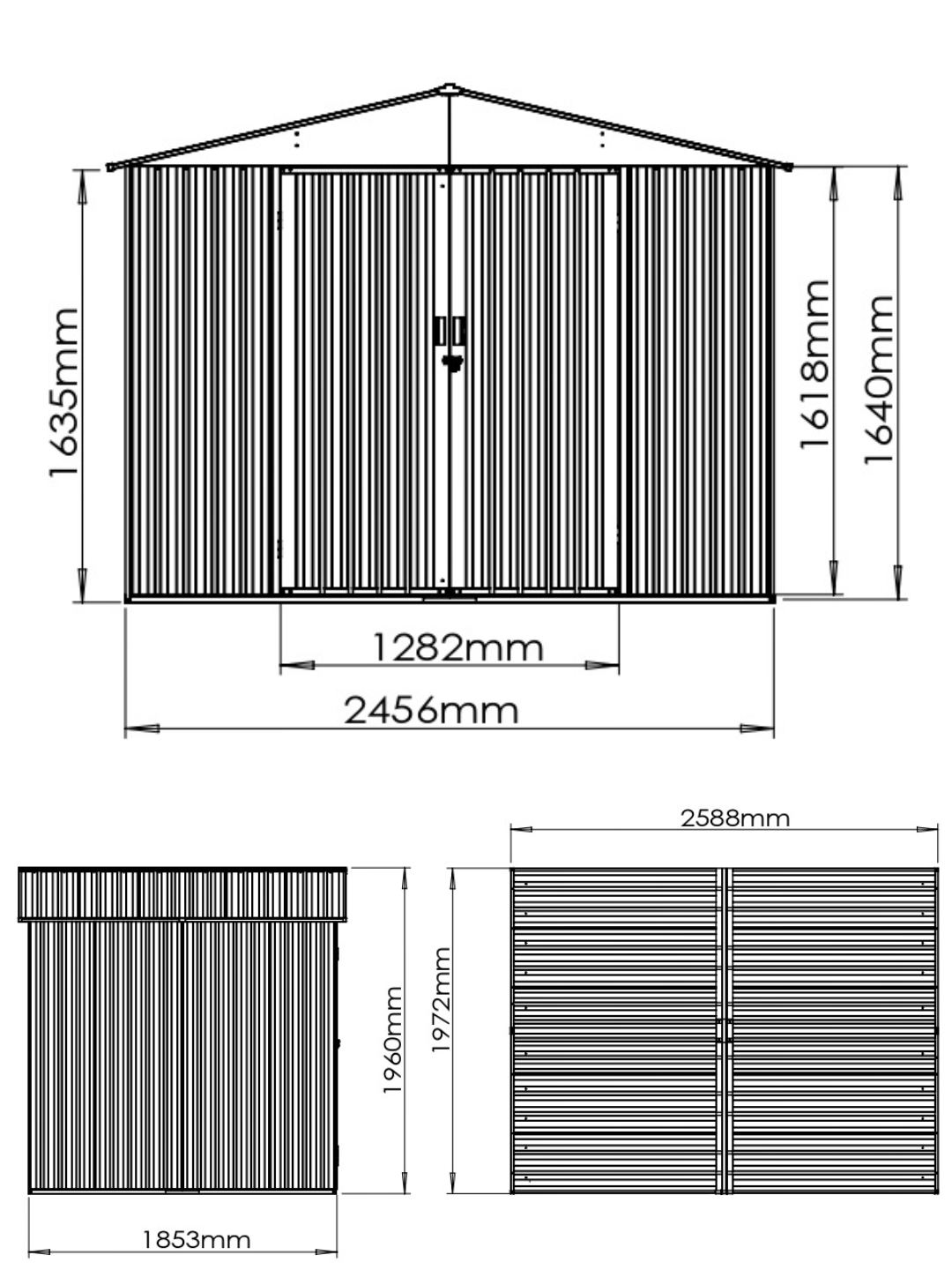 Металлический сборный хозблок Klesto MS-246 (графит)